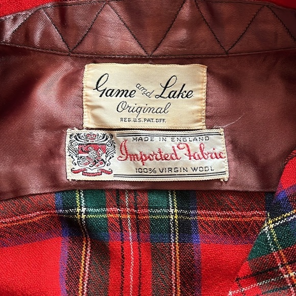 1960s Game and Lake Red Loop Button Up Shirt Buffalo Plaid 100% Wool - Picture 15 of 17